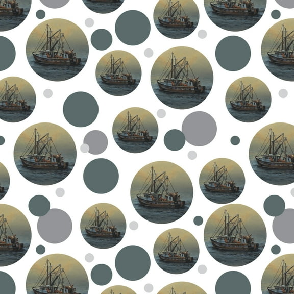 Fishing Boat Ocean Mist Premium Gift Wrap Wrapping Paper Roll