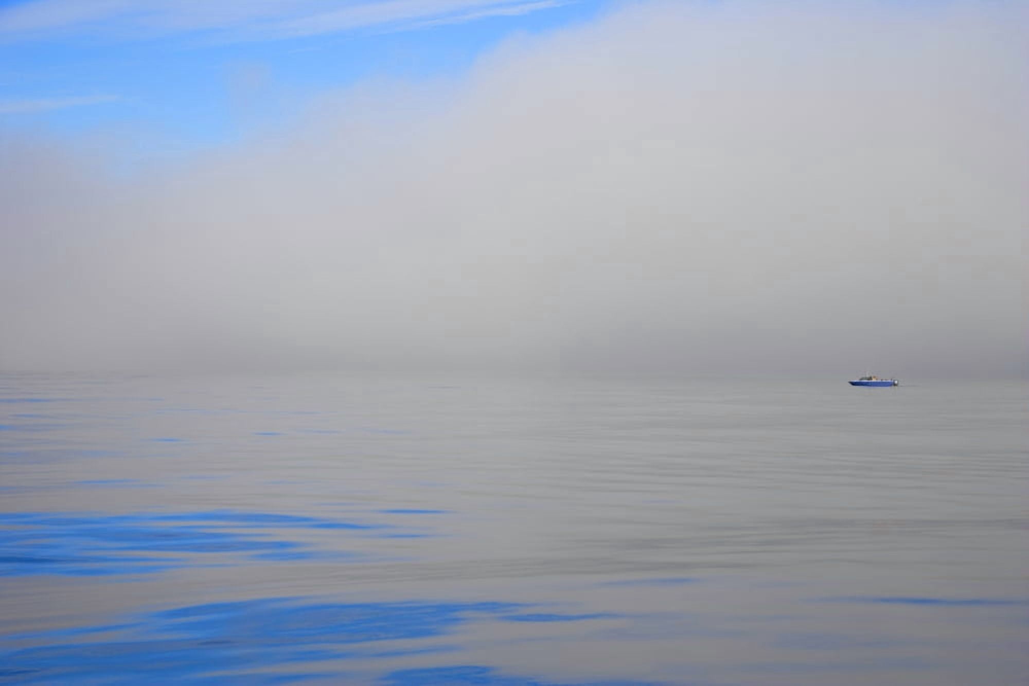 Fishing Boat Out On Water Canvas Art - Don Hammond Design Pics (34 x 22)