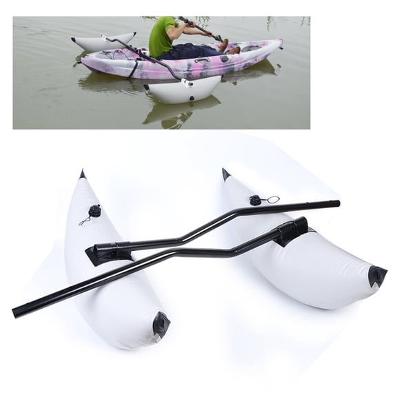 Fishing Boat Stabilizer, Durable PVC Kayak Float, Waterproof with Sealed Edges, Stainless Steel Hardware, Aluminum Alloy Support, Dual Valve Design for Quick Inflation and Deflation