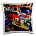 thumbnail image 1 of 3dRose, Fishing Boats Red Blue Yellow, 16x16 inch Pillow Case, 1 of 1