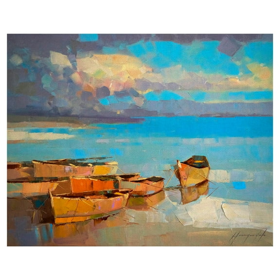 Fishing Boats by Vahe Yeremyan Wrapped Canvas Art Print