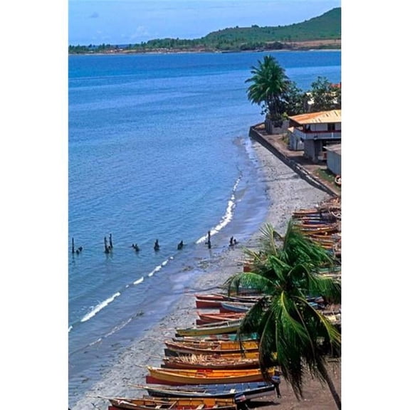 Fishing Boats on Shore St Lucia Poster Print by Bill Bachmann - 19 x 28 in.