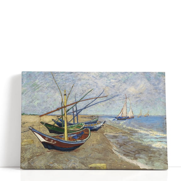 Fishing Boats on the Beach at Saintes-Maries, 1888 - Wrapped Canvas Print Wall Art | 60" W x 40" H
