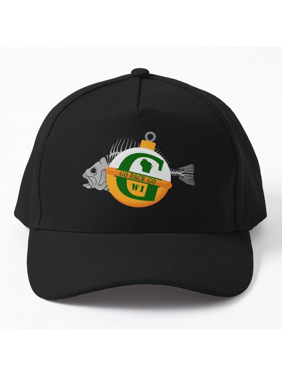 Fishing Bobber Packers Chant Baseball Hat, Go Pack Go Sports Angler Design, Classic Cap
