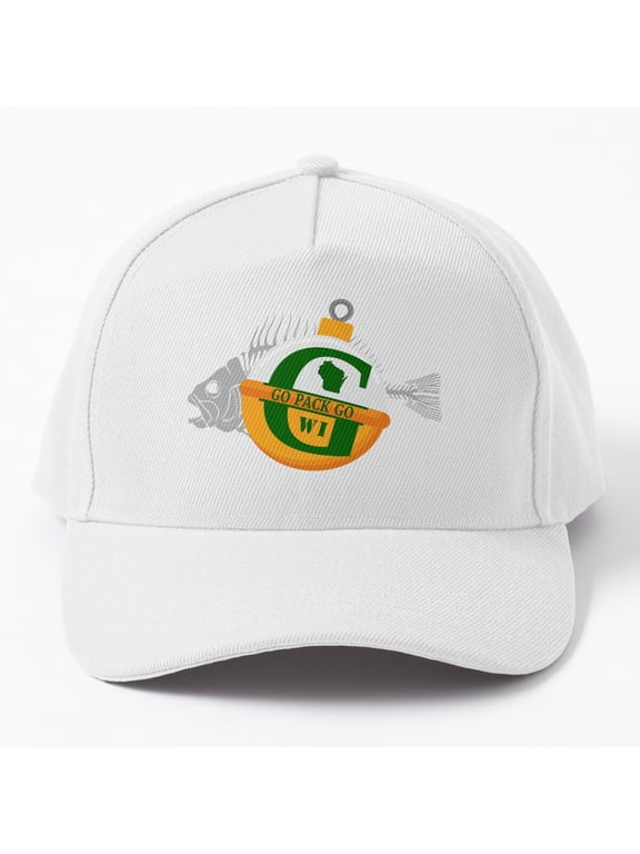 Fishing Bobber Packers Chant Baseball Hat, Go Pack Go Sports Angler Design, Classic Cap