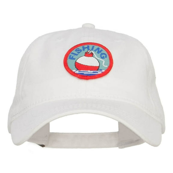 Fishing Bobber Patched Washed Cap - White OSFM