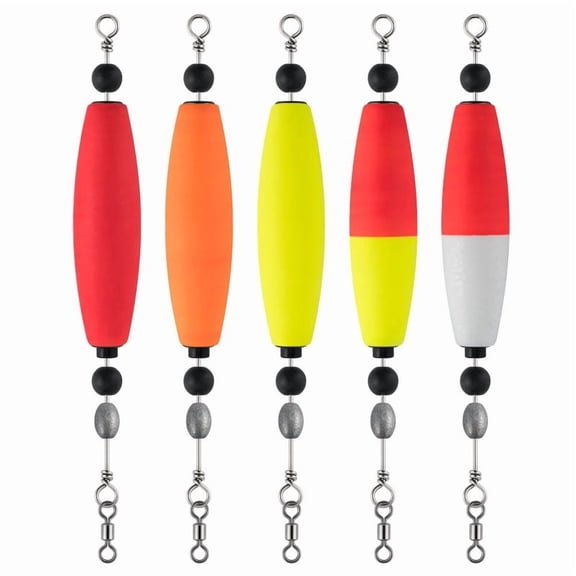 Fishing Bobber Rig Set Foam Slip Bobber with Lead Sinker and Swivel High Visibility Float for Bass Crappie Walleye Trout 3 Pack