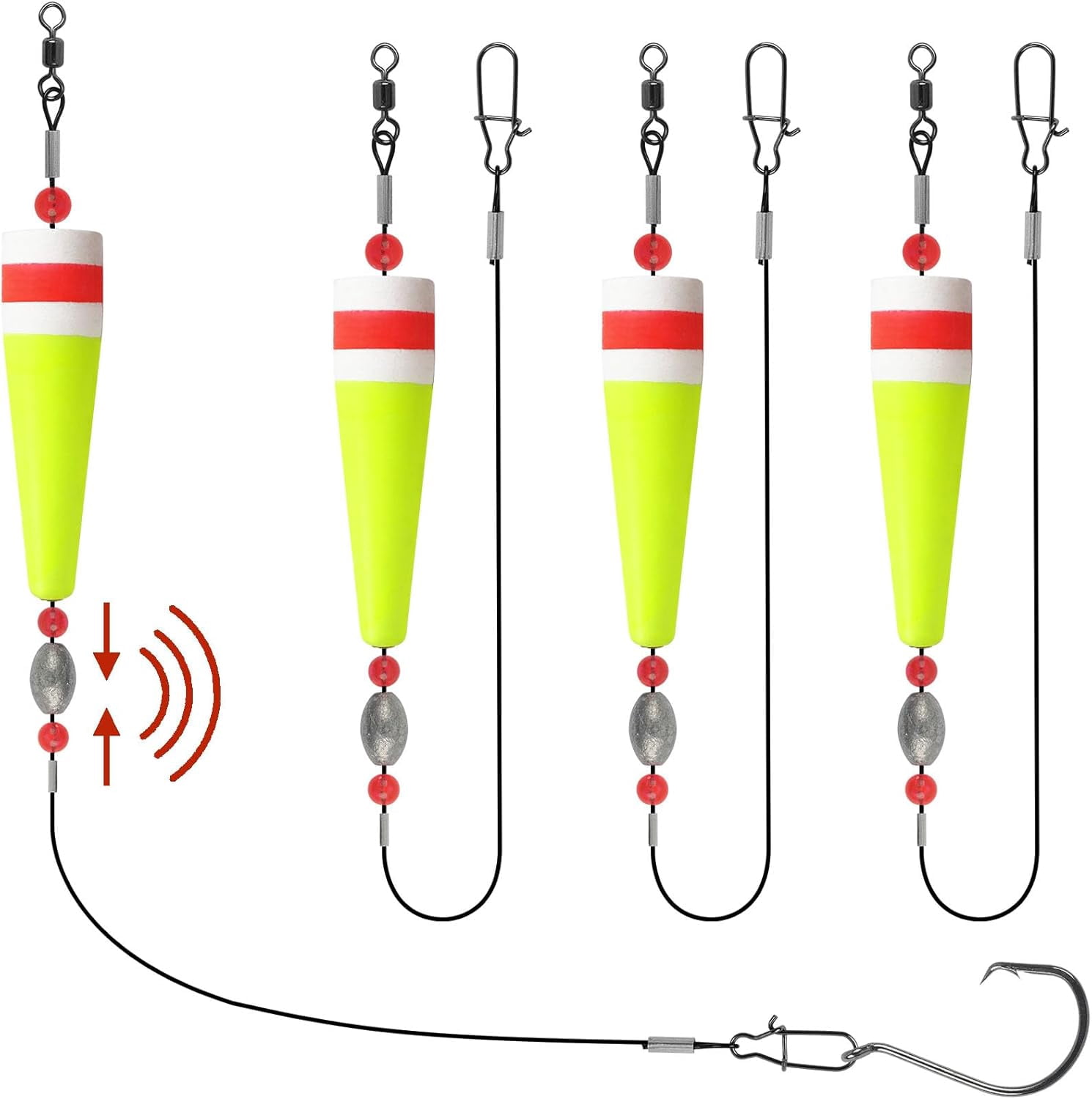 Fishing Bobbers Popping Corks Fishing Float Rig Weighted Popping Floats ...