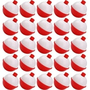 Fishing Bobbers for Fishing Assortment, Hard ABS Snap-on Fishing Floats Bobber Push Button Round Buoy Fishing Floats Red and White
