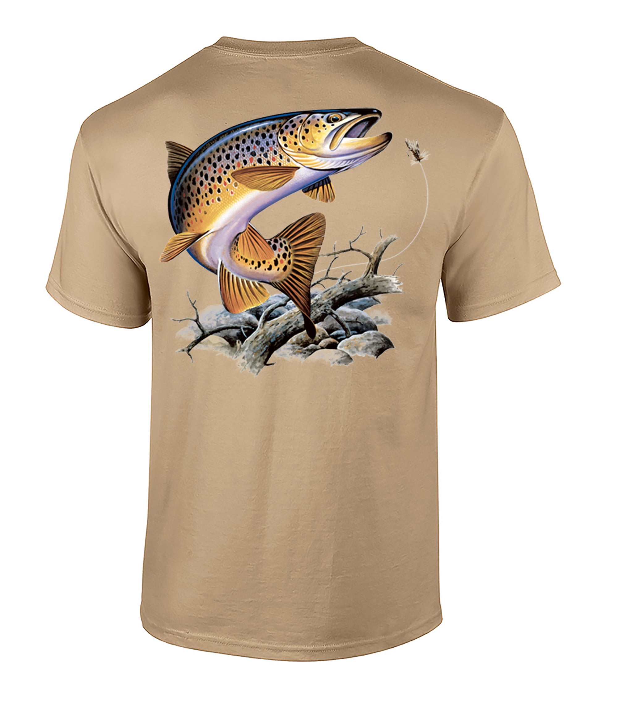 The Mountain Fishing T-Shirt Brown Short Sleeve Cotton Fly Fishing