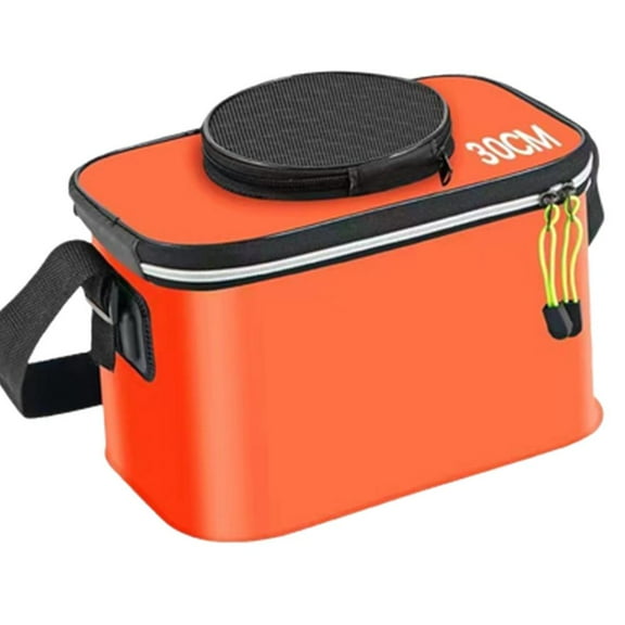 Fishing Bucket, Foldable & Portable Fishing Bait Storage, Fish Container with Multi-Functional Aeration Live Hole, Bait Fish