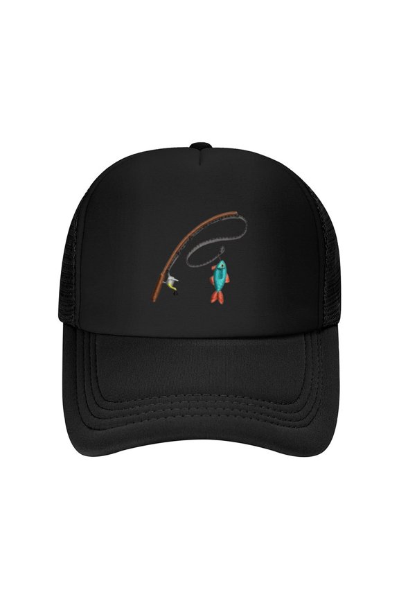 Fishing Buddy Cap Print Summer Mesh Baseball Cap for Men,Made In USA,Adjustable Breathable Caps Women Men's Hat Casual Trucker Hat