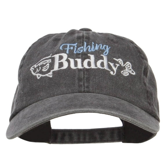 Fishing Buddy Embroidered Washed Cap - Black OSFM
