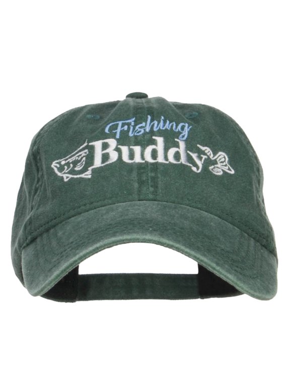 Fishing Buddy Embroidered Washed Cap - Dk Green OSFM