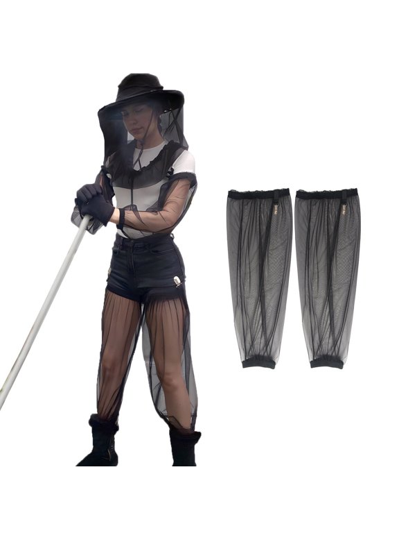 Fishing Bug Protector Leg Sleeves 2-Pack Breathable Mesh Insect Shield Covers for Outdoor Anglers Lightweight Anti-Bite Leggings
