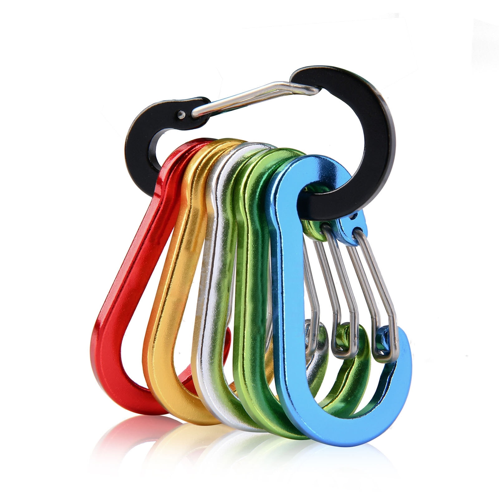 Fishing CC1 Multi-Use Carabiner Clip, 6 Pack Small Caribeener Clips ...