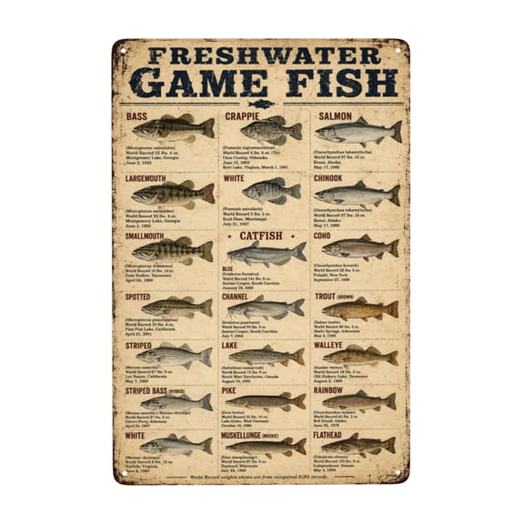 Fishing Cabin Vintage Aluminum Metal Sign Wall Decor, 8 x 12 Inch, for Cabin Lake House Decor
