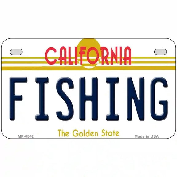 Fishing California Novelty Metal License Plate 7" x 4" Motorcycle (MP)