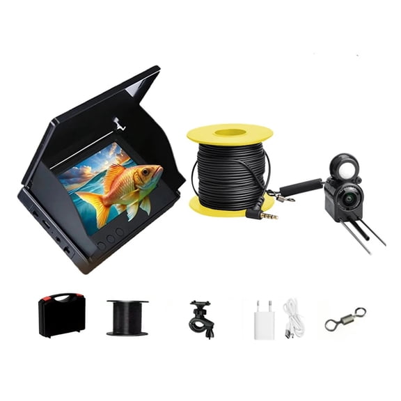 Fishing Camera IPS Monitor Ice Fishing Camera Night Vision Portable Video Fish Finder Waterproof ,Clear Depth Display