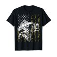 thumbnail image 1 of Fishing, Camouflage American Flag Fish, Bass Fish Fisherman T-Shirt, 1 of 5