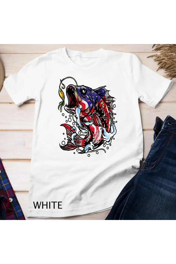 Fishing Camouflage American Flag Usa Bass Fisherman Gift T-Shirt, Vintage T-Shirt - All Sizes S-5Xl, Gategoo