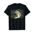 thumbnail image 1 of Fishing Camouflage US American Flag Bass Fish Fisherman Camo T-Shirt, 1 of 5