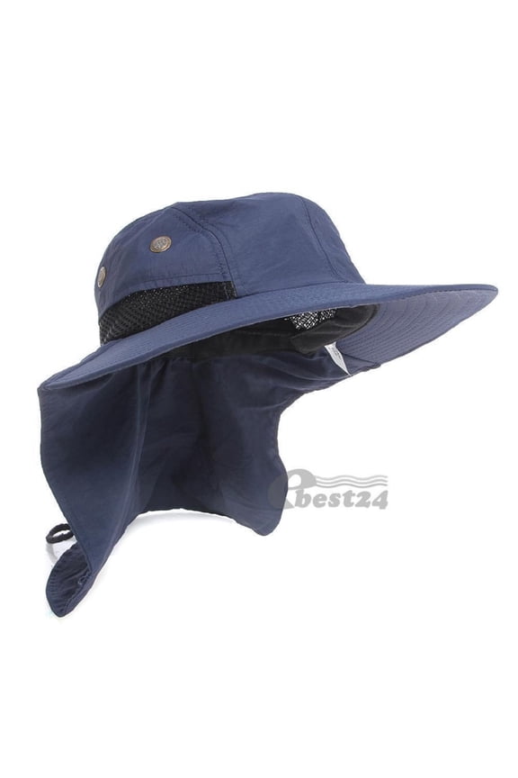 Fishing Cap for Men Women Hiking Camping Visor Bucket Hat Fisherman Hat Home Prefer Outdoor Mens UPF50+ Sun Hat with Neck Flap Womens UV Protection Hat Wide Brim Safari Fishing Hiking Gardening Ha