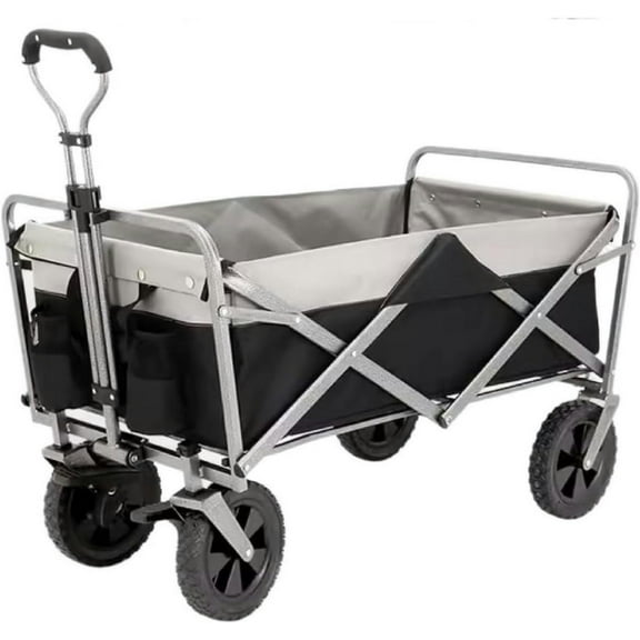 Fishing Cart Folding Camping Cart Utility Garden Cart Collapsible Utility Wagon Carts with All-Terrain Wheels Large Capacity Beach Folding Wagon Outdoor Camping Wagon Grocery Wagon