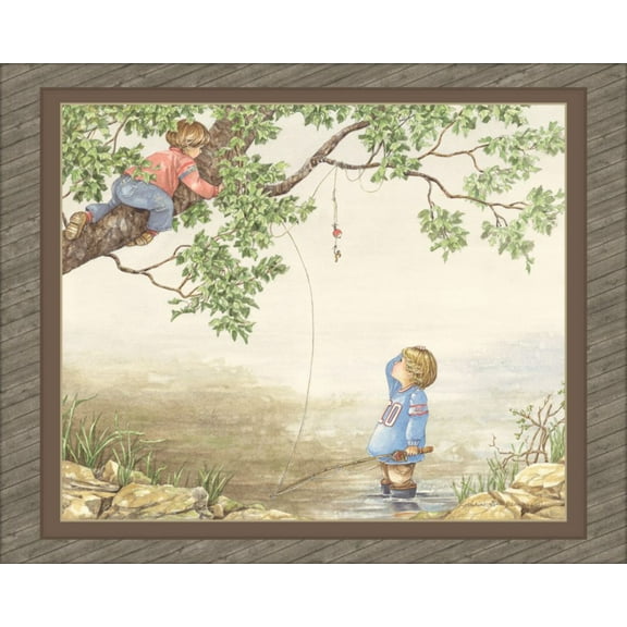 Fishing "Cast of Characters" Panel Cotton Fabric
