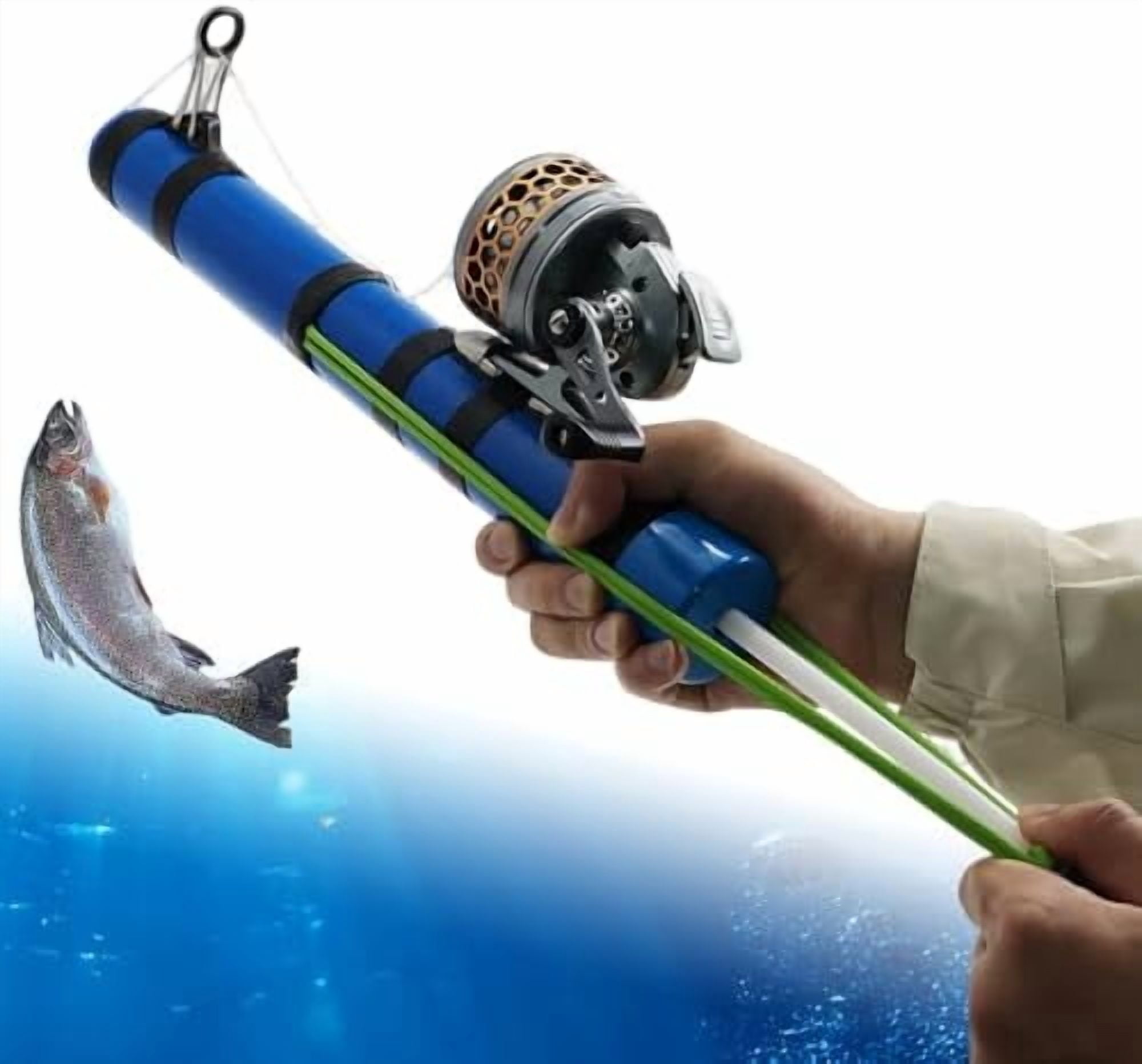 Fish Capture Fish Rod Fishing Catapult Rod, 15.2 In Compact Telescopic Fishing Rod with Reel ...