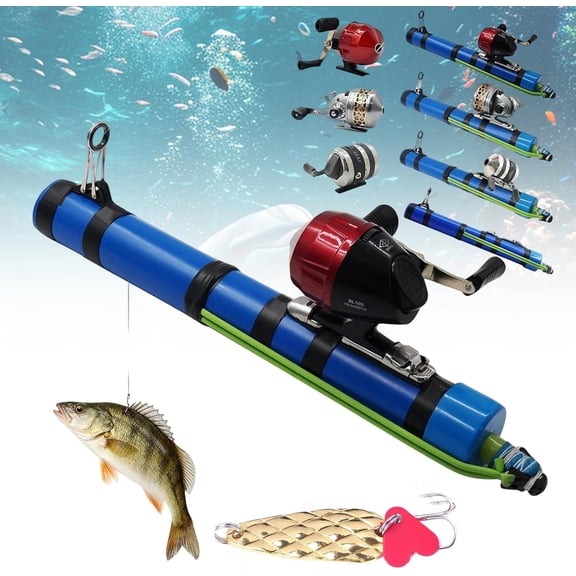 Fishing Catapult Rod Adjustable Latex Tube Slingshot Casting Tool, Portable Bait Feeding Fishing Pole for Freshwater/Saltwater, Suitable for Kids Outdoor Activities, Travel & Hunting