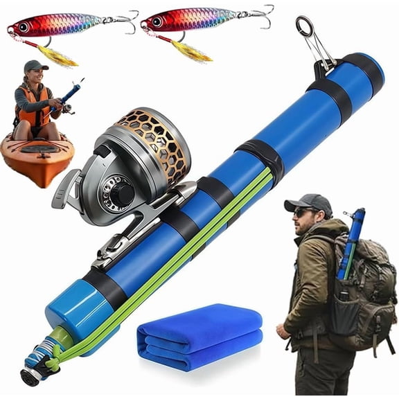 Fishing Catapult Rod, Catapult Fishing Rod, Compact Telescopic Lure Launcher with Reel Bracket, Portable Slingshot Casting Tool for Saltwater & Freshwater, Travel-Friendly