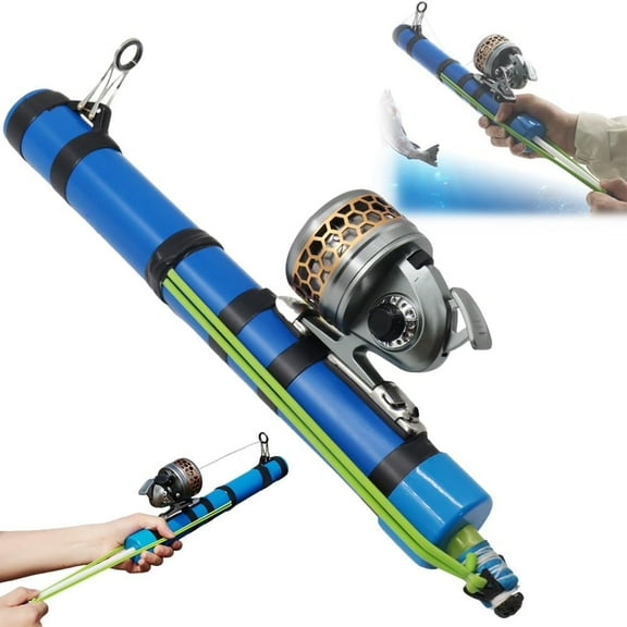 Fishing Catapult Rod with Interchangeable Handle, 38cm Portable Travel Fishing Pole, Catapult Lure System for Saltwater & Freshwater, Compact Design Ideal for Travel, Gift for Anglers