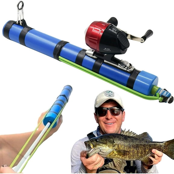 Fishing Catapult Rod for Kids, Professional Portable Sling Shot Fishing Pole with Reel, Lure Angling Tools for Saltwater and Freshwater, Ideal for Travel