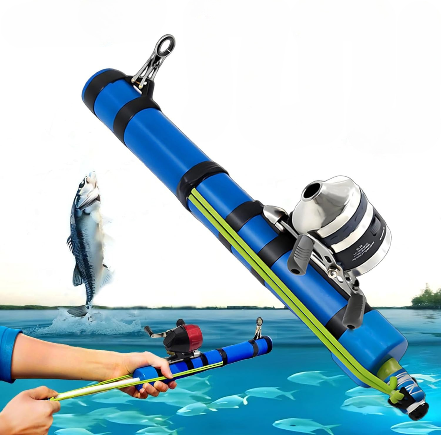 Fishing Catapult Rod Slingshot Casting Tool With Adjustable Latex Tubes 