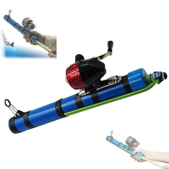 Fishing Catapult Rod, Slingshot Fishing Rod Cannon Pole Reel Portable Fishings Catapult Lure Tools Gear Gun Set Resortera para Pesca for Freshwater Great Gear for Traveling