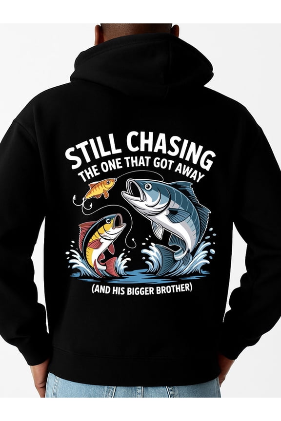 Fishing Chaser sweatshirt men regular fit black Warm and lightweight, suitable for winter sports and casual wear funny Casual Unisex Shirt Printed tshirts