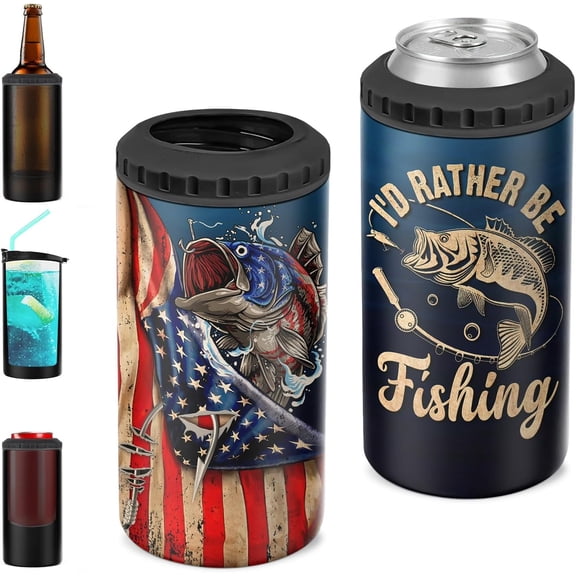 Fishing Cool Gifts For Dad - Fishing Gifts for Men - Father's Day Fishing Gifts for Dad from Daughter, Son, Wife - Birthday Gifts for Fisherman - Funny Fishing Gifts - Fishing Dad Can Cooler 12Oz