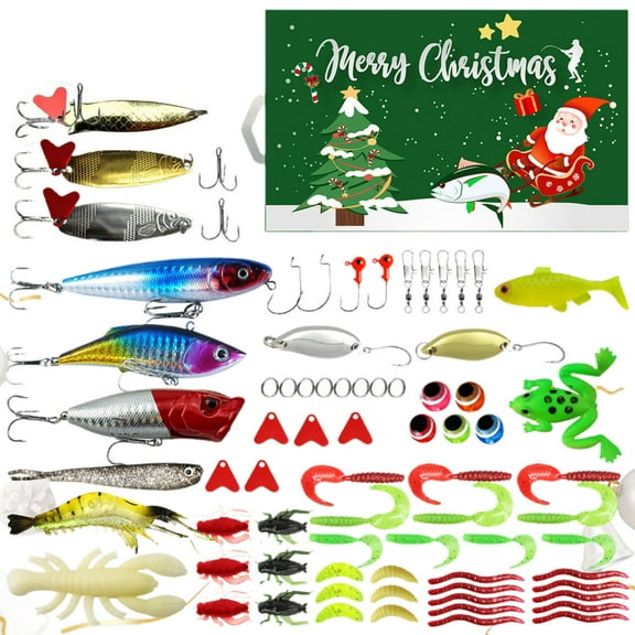 Fishing Countdown Sets - Fishing Advent Calendar 2025 for Men and Teen Boys - 24 Day Fishing Countdown with Spoons and Crankbait - Holiday for Fathers and Grandpas