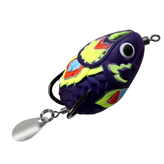 Fishing Crankbait with Double Hook & Blade PVC Frogs Lures Soft Frogs Baits for Blackfish Fishing