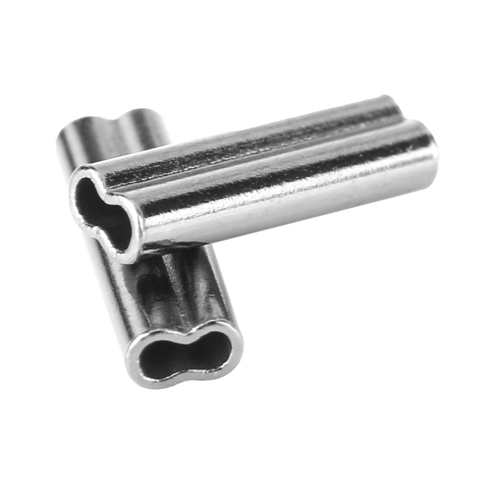 Fishing Crimp Sleeves, 100pcs 6 Sizes Double Barrel Crimp Sleeves