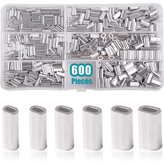 Walmart 600pcs Fishing Crimp Sleeves Kit - Aluminum Crimps Assortment ...