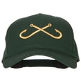 thumbnail image 1 of Fishing Crossed Fishhooks Embroidered Solid Cotton Pro Cap - Dk Green OSFM, 1 of 5