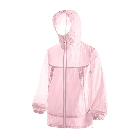 Fishing Cycling Jacket for Women - UPF 50+ Waterproof Packable Hooded Windbreaker with Pockets Outdoor