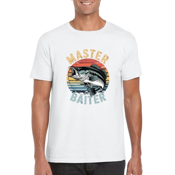 Fishing Dad Grandpa Master-Baiter Funny Humorous Adult Angler Graphic T-Shirt, for men & women, up to size 5XL