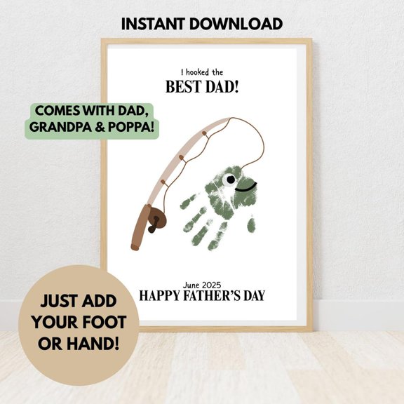 Fishing Dad HandKeepsake Unframed Paper Print