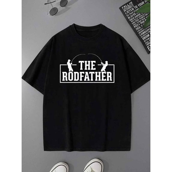 Fishing Dad Tee fishing men's 180G 100% Cotton black Vintage Unisex Shirt Printed tshirts Funny Unisex Shirt Graphic tshirts Original Unisex Shirt Cotton tshirts for men funny fishing