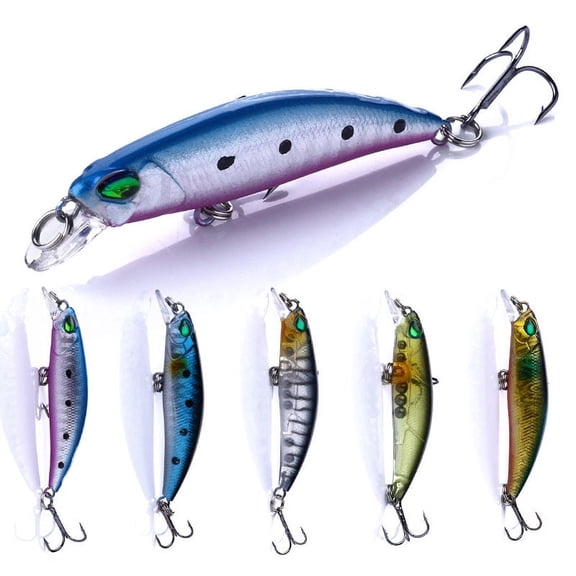 Fishing Deep Diving Fishing Lures Swimbait Large Sinking Minnow Lure Saltwater Jerkbait Lure 5Pcs/kit, 2.76in/0.15oz