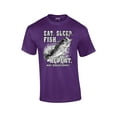 thumbnail image 1 of Fishing Eat Sleep Fish Repeat Funny Outdoors Novelty Short Sleeve T-shirt Fisherman Bass Trout Catfish Crappie Walleye-Purple-Medium, 1 of 6
