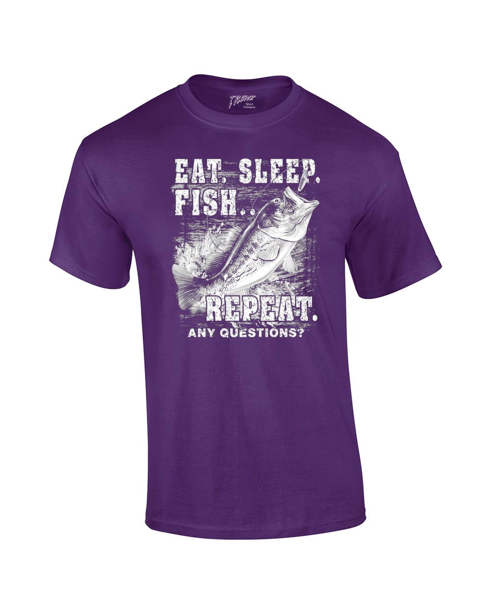 Eat Sleep Fish Repeat Fishing Pole Outdoors Fisherman Fish Adult Unisex  Short Sleeve T-shirt-Royal-5XL